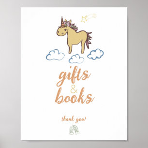 Poster Unicorn Baby shower genre neutre