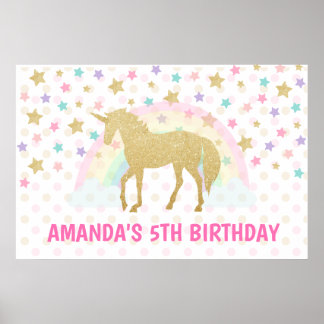Poster Unicorn Backdrop, Unicorn Birthday