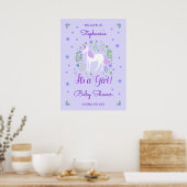 Poster Unicorn C'Est Une Fille Violet Baby shower Personn (Cuisine)