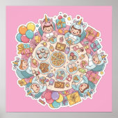 Poster Unicorn Children's Party (Devant)