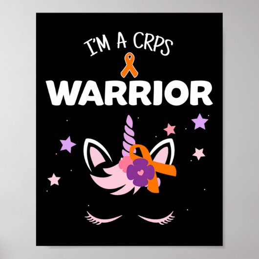 Poster Unicorn CRPS guerrier RSD sensibilisation CRPS (Devant)