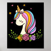 Poster Unicorn Cute Whimsical Girly D Name (Devant)
