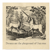 Unicorn Dreams Citation Art médiéval