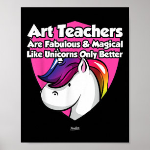 Poster Unicorn Enseignant d'Art Graphic Funny Enseignant