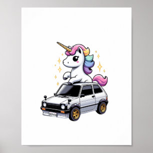Poster Unicorn équitation Kei Voitures Garçons Filles Fem