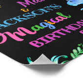 Poster Unicorn et Dinosaur signe de fête de bienvenue Sym (Coin)