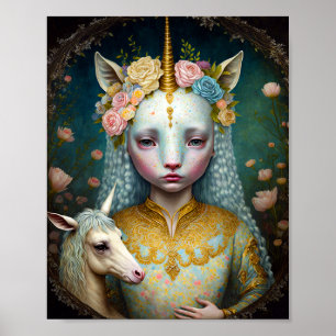 Poster Unicorn Femme Imaginaire Art