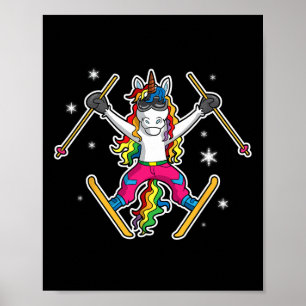 Poster Unicorn Girls Cute Ski Team Coach Instructo