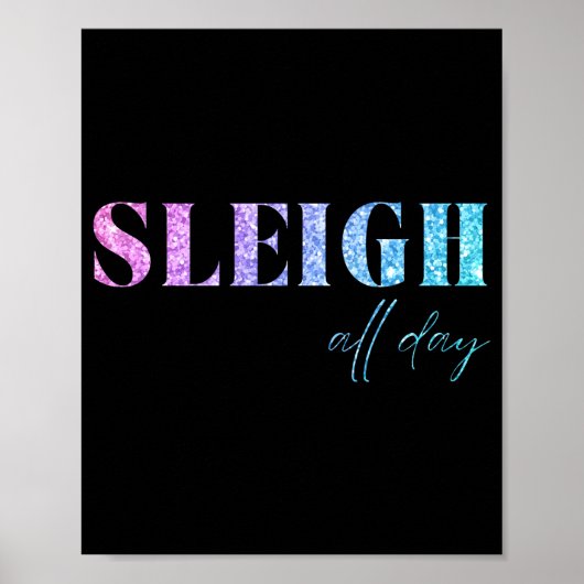 Poster Unicorn Glitter Sleigh All Day Christmas (Devant)