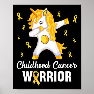 Poster Unicorn Guerrier du cancer de l'enfance En Septemb