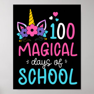 Poster Unicorn Joyeux 100ème Jour 100 Jours Magiques De L