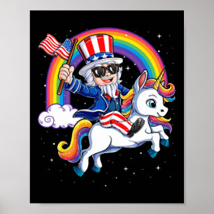 Poster Unicorn Oncle Sam 4 juillet Mericorn Hommes Femmes