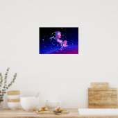 Poster Unicorn outer space galaxy stars (Cuisine)