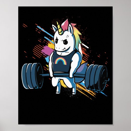 Poster Unicorn Poids Remise Deadlift Rainbow (Devant)