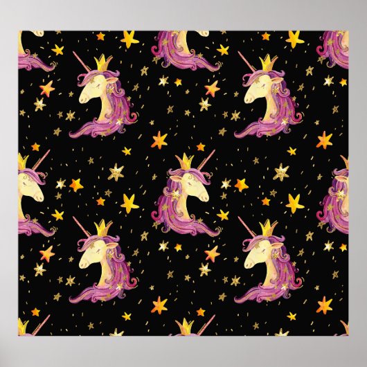 Poster Unicorn Princess : Aquarelle Fairy Tale (Devant)