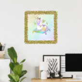 Poster Unicorn Princess Diva Iridescente Rainbow Pastel (Bureau à domicile)