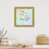 Poster Unicorn Princess Diva Iridescente Rainbow Pastel (Cuisine)