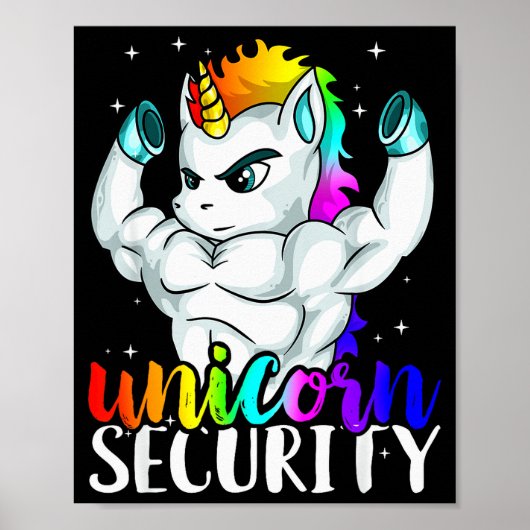 Poster Unicorn Security Squad Muscle Tee Funny Dad Brothe (Devant)