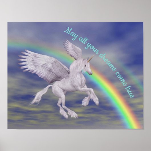 Poster Unicorn sur Rainbow Dreams Inspiration (Devant)