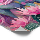 Poster Unicorne Abstraite lunatique et succulents (Coin)