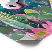 Poster Unicorne Abstraite lunatique et succulents (Coin)