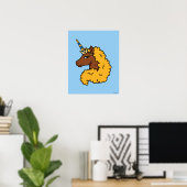 Poster Unicorne Afro Jaune (Bureau à domicile)