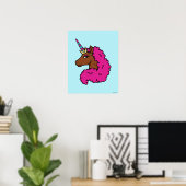 Poster Unicorne Afro Rose Chaud (Bureau à domicile)