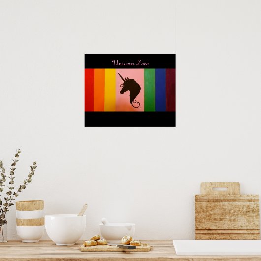 Poster Unicorne amour (Cuisine)