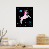 Poster Unicorne Animaux Dans L'Espace (Cuisine)