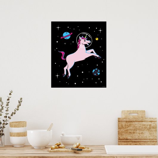 Poster Unicorne Animaux Dans L'Espace (Cuisine)