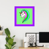 Poster Unicorne arc-en-ciel (Bureau à domicile)