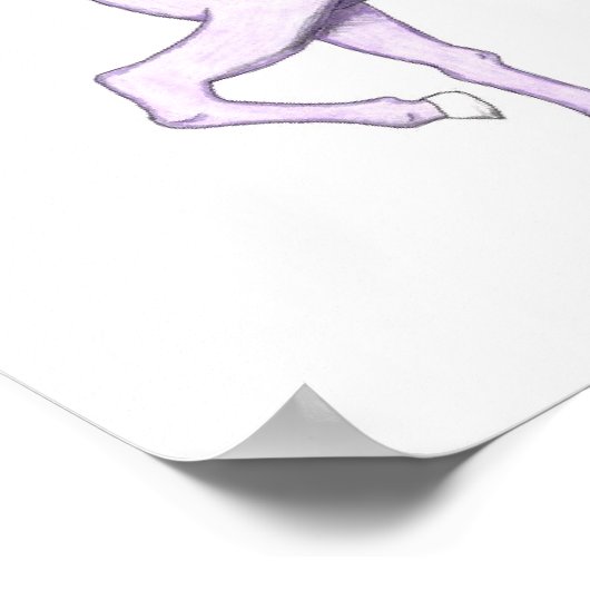 Poster Unicorne arc-en-ciel violet (Coin)