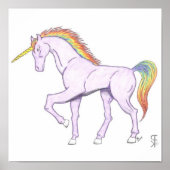 Poster Unicorne arc-en-ciel violet (Devant)