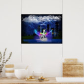 Poster Unicorne avec ailes arc-en-ciel (Cuisine)