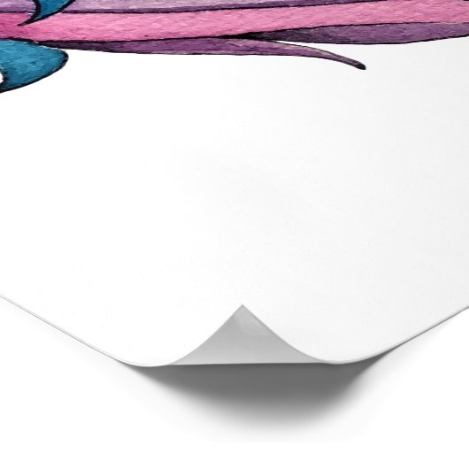 Poster Unicorne Avec Fleurs Sauvages En Aquarelle (Coin)