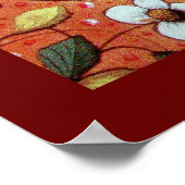 POSTER UNICORNE AVEC MOTIFS FLORAUX BLEU ROUGE (Coin)