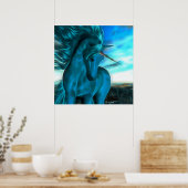 Poster Unicorne balayée par le vent dans Azure (Cuisine)