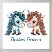 Poster Unicorne Besties pour toujours (Devant)