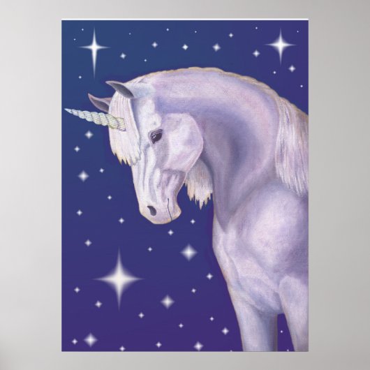 Poster Unicorne bleu étoile (Devant)