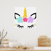 Poster Unicorne cils (Cuisine)