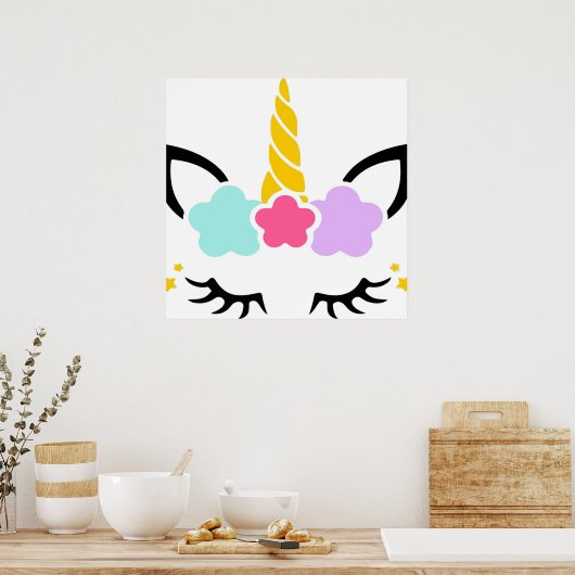 Poster Unicorne cils (Cuisine)