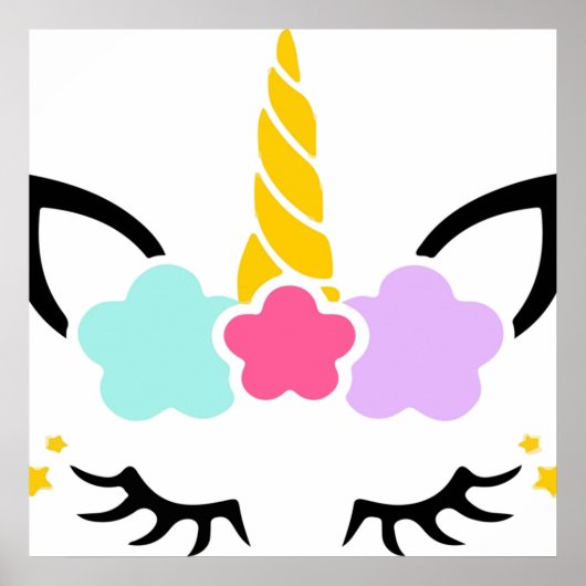 Poster Unicorne cils (Devant)