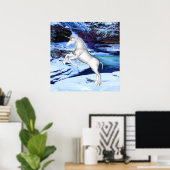 Poster Unicorne dans la neige (Bureau à domicile)