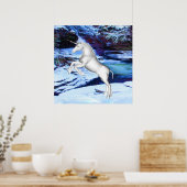 Poster Unicorne dans la neige (Cuisine)