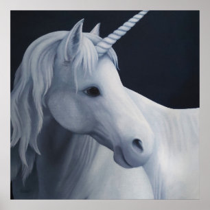 Poster Unicorne dans l'affiche au clair de lune