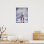 Poster Unicorne dans l'affiche de neige Imprimer (Cuisine)