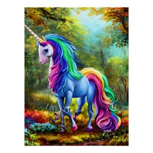 Poster Unicorne de cheval coloré