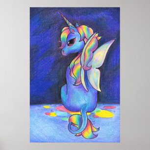 Poster Unicorne de Féerie arc-en-ciel