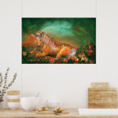 Poster Unicorne De L'Affiche D'Art Rose/Impression (Cuisine)