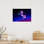 Poster Unicorne espace galaxie univers étoiles (Cuisine)